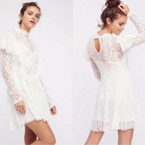 NWT Free People White Lace Fit And Flare MiniDress